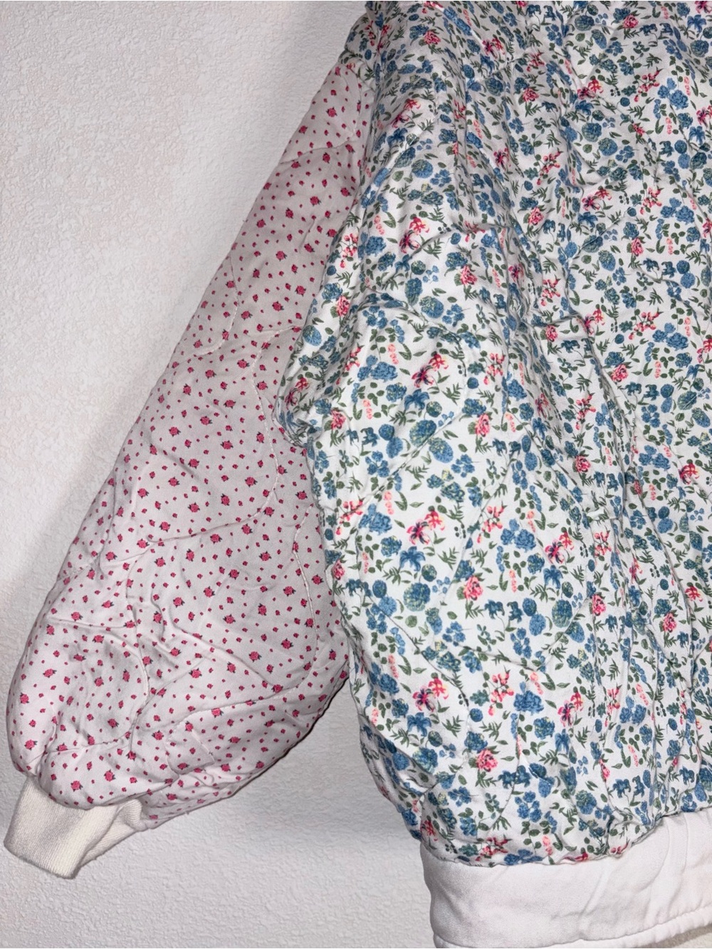 Blank NYC Quilted Floral Patchwork Puffer Jacket - Pink & Blue - Picture 9 of 9